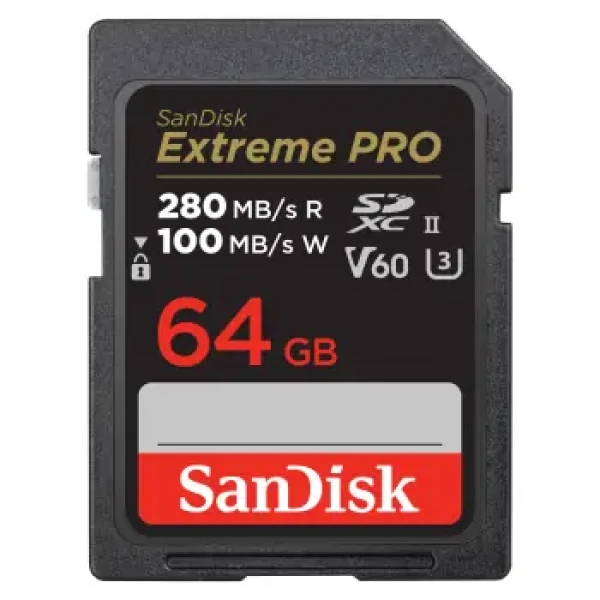 SanDisk SDXC Extreme Pro 64 GB / Paměťová karta / UHS-II / U3 / V60 / 280 MB/s (SDSDXEP-064G-GN4IN)