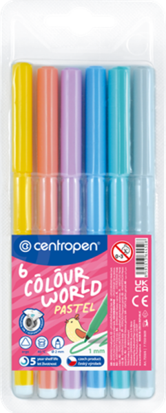 Dětské fixy Centropen Colour World Pastel 7550 sada 6ks
