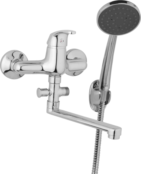 JB Sanitary Nástěnná umyvadlová a sprchová baterie SLIM, rozteč 150 mm, s příslušenstvím, ramínko 300 mm A10 36 11