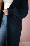 Dámský svetr dlouhý kardigan IT-8 Tmavě modrá - K-Fashion UNI tmavě modrá
