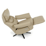 Relaxační křeslo, elektrické zabudované ovládání, krémová, kůže,TV-B3980 CRM3