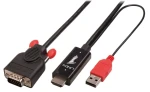 Lindy HDMI na VGA kabel s USB napájením černá / Kabel / 1920x1200 / 1 m (41455)