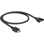 Delock HDMI prodlužovací kabel Zástrčka HDMI-A, Zásuvka HDMI-A 0.50 m černá 85463 pozlacené kontakty HDMI kabel