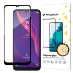 Wozinsky Tvrzené sklo pro TCL 306 černé / Ochranné sklo / Full Glue / Case Friendly