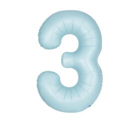 Balónek narozeniny číslo 3 světle modrý 86 cm Balónek narozeniny číslo 3 světle modrý 86 cm