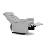 Polohovací křeslo s elektrickým ovládáním, potah stříbrná látka