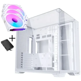 Lian Li O11 Vision Compact bílá + 3× UNI FAN SL-INF 120 mm / PC skříň / Mid Tower / Tempered Glass / ARGB (GABU-751)