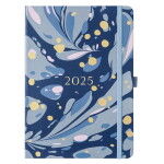 Busy B Týdenní diář Perfect Planner Navy Marble 2025, modrá barva, papír