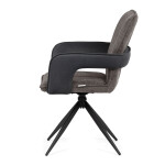 Jídelní židle otočná 180°, šedá, látka, DCH-F1146 GREY2