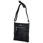 Příjemná dámská koženková crossbody s výraznou ozdobou Alice, černá