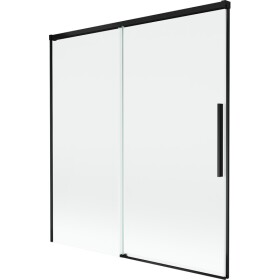 MEXEN/S - Rox vanová zástěna 2-křídlová posuvná 150 x 150, transparent, černá 8C9-150-001-70-00