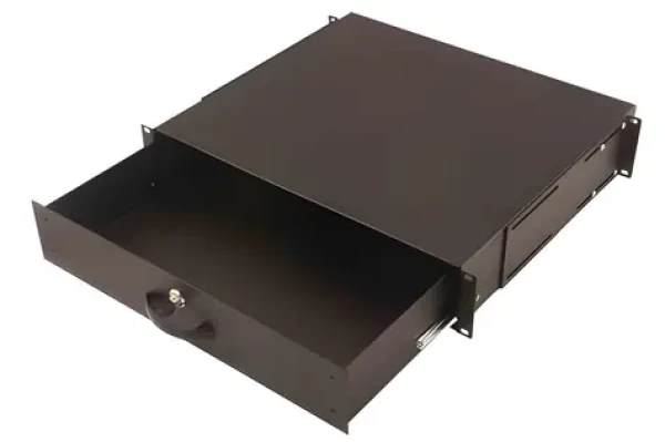 Digitus 19" uzamykatelný zásobník na dokumenty 2U černá / Zásobník na dokumenty / nosnost do 25 kg / ocelový plech (DN-19 KEY-2U-SW)