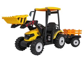 Mamido Dětský elektrický traktor MEGA D68 24V s přívěsem žlutý