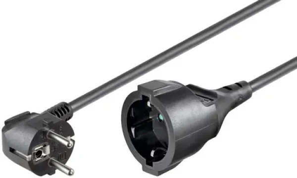MicroConnect Prodlužovací kabel Schuko s bezpečnostní zástrčkou M-F 10m černá (PE141000)