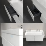 VILLEROY & BOCH - Collaro Umyvadlová skříňka, 1154x546x444 mm, 4 zásuvky, Glossy White C01200DH