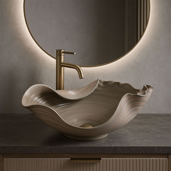 REA - Keramické umyvadlo na desku HM-17 Handmade ART REA-U6327