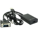 MicroConnect Converter s USB a audio jackem VGA (M) - HDMI (F) černá (MONGGHDMI)