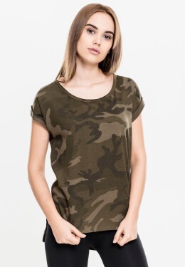 Dámské tričko Camo Back Shaped Olive Camo