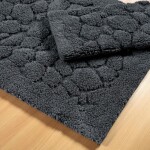 DumDekorace Sada 2 bavlněných koupelnových předložek BOSTON 10 - grafitově šedá Šířka: 60 cm | Délka: 100 cm