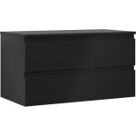 MEXEN/S - Orio koupelnová skříňka pod umyvadlo 90 cm s deskou, 2 zásuvky, černá mat 91A10-09047-2-BFFC71