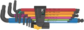 WERA 950/9 Hex-Plus Multicolour Imperial 2 Sada zástrčných klíčů / palcová / BlackLaser / 9 dílný (05022640001)