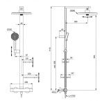 IDEAL STANDARD - ALU+ Sprchový set s termostatem, průměr 26 cm, 2 proudy, hedvábná černá BD583XG