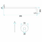 REA - Kulaté sprchové rameno JS-9021 40cm Brush copper REA-P6851