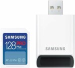 SAMSUNG PRO Plus SDXC 128 GB + adaptér / Class 10 / U3 / čtení: až 180MBs / zápis: až 130MBs / vhodné pro 4K (MB-SD128SB/WW)