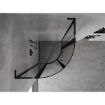 MEXEN/S - Mist L sprchový kout čtvrtkruh, křídlové 90 x 90, černá okraj, černá 8A32L-090-090-70-70