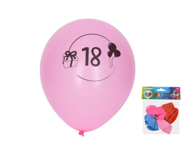 Ptakoviny.cz Balónek nafukovací s číslem 18 - sada 5ks