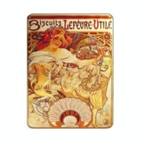 Cedule Alfons Mucha – Biscuits, 15 x 21 cm
