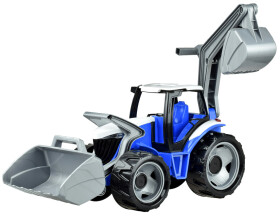 Traktor se lžící a bagrem plast zeleno-červený 65cm v krabici od 3 let - Little Tikes