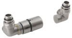 SAPHO - CORNER připojovací sada ventilů termostatická triaxiální, levé provedení, nerez mat CP1511LS