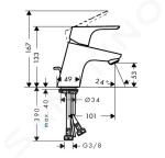 HANSGROHE - Focus E2 Umyvadlová baterie s výpustí, chrom 31730000