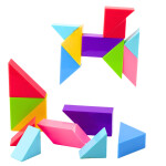 Mamido Magnetické kostky Tangram se samolepkami 9 dílků
