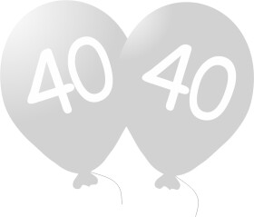 Balónek 40. narozeniny stříbrný metalický Balonky.cz Balónek 40. narozeniny stříbrný metalický Balonky.cz