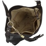 Módní dámská kožená kabelka na rameno Selin, tmavě hnědá