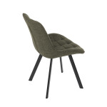 Židle jídelní, zelená látka, nohy černý kov