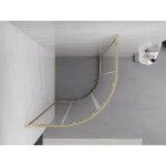 MEXEN - Exo čtvrtkruhový posuvný sprchový kout 80 x 80, transparent, zlato 8132-080-080-50-00