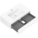 MEXEN/S - Rivel koupelnová skříňka 80 cm s umyvadlem Otis, 1 šuplík, reliéf , bílá mat 91A20-08023-1-BF01-W18M01