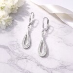 Stříbrné visací náušnice se zirkony Léna - stříbro 925/1000, Stříbrná