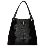 Luxusní dámská kožená kabelka na rameno Cynthia, černá