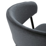 Židle jidelní, šedá látka, černá kovová noha