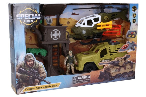 Vojenský set s vrtulníkem a efekty 27 cm