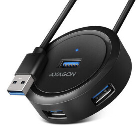 AXAGON HUE-P1A USB 3.2 round hub černá / 4x USB 3.2 / kruhový design / 30 cm (HUE-P1A)