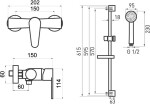 NOVASERVIS - Koupelnová sada sprchová Titania Fresh, chrom 96061KIT,0