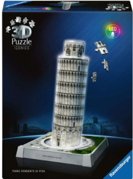 3D Puzzle Iconics: Šikmá věž v Pise (Noční edice) 216 dílků