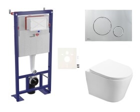 Cenově zvýhodněný závěsný WC set SAT do lehkých stěn / předstěnová montáž + WC SAT Infinitio SIKOSSIN71 SIKOSSIN71