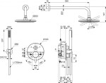 IDEAL STANDARD - CeraLine Sprchový set s baterií pod omítku, s tělesem, průměr 20 cm, matná černá BD192XG