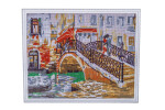 Antistresové omalovánky TSvetnoy TSvetnoy, LG041e, Diamond painting - diamantové malování, 40 x 50 cm, Most přes řeku